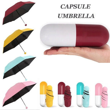 Weather-Proof Your Day: Mini Folding Capsule Umbrella - Your Compact Companion for Sun & Rain!