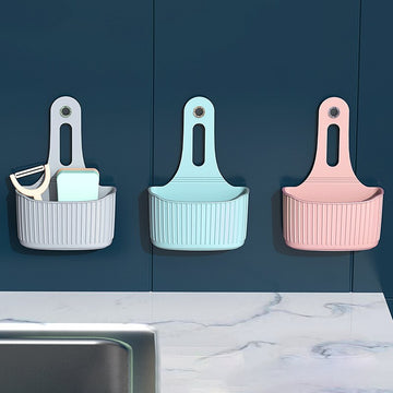 Maximize Kitchen Space: Adjustable Wall-Mounted Sink Storage Basket!
