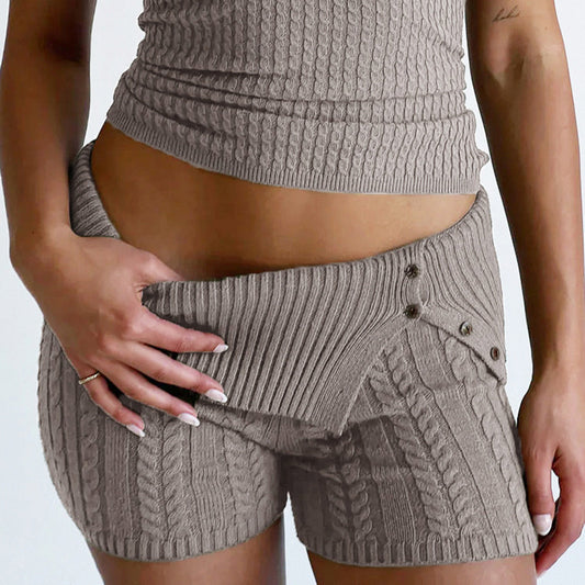 CozyButton Ribbed Knit Top & Bottom – Sleek Comfort with a Stylish Edge