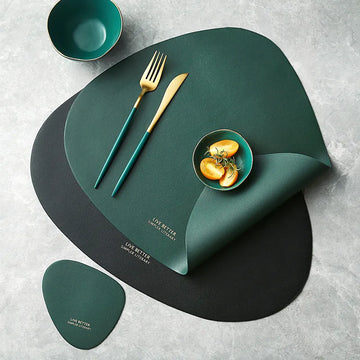 Stylish PU Leather Placemats: Heat-Insulated & Non-Slip for Elegant Dining