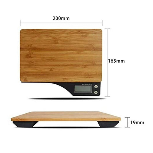 Bamboo Digital Kitchen Scale with Tare Function - Grams and Ounces
