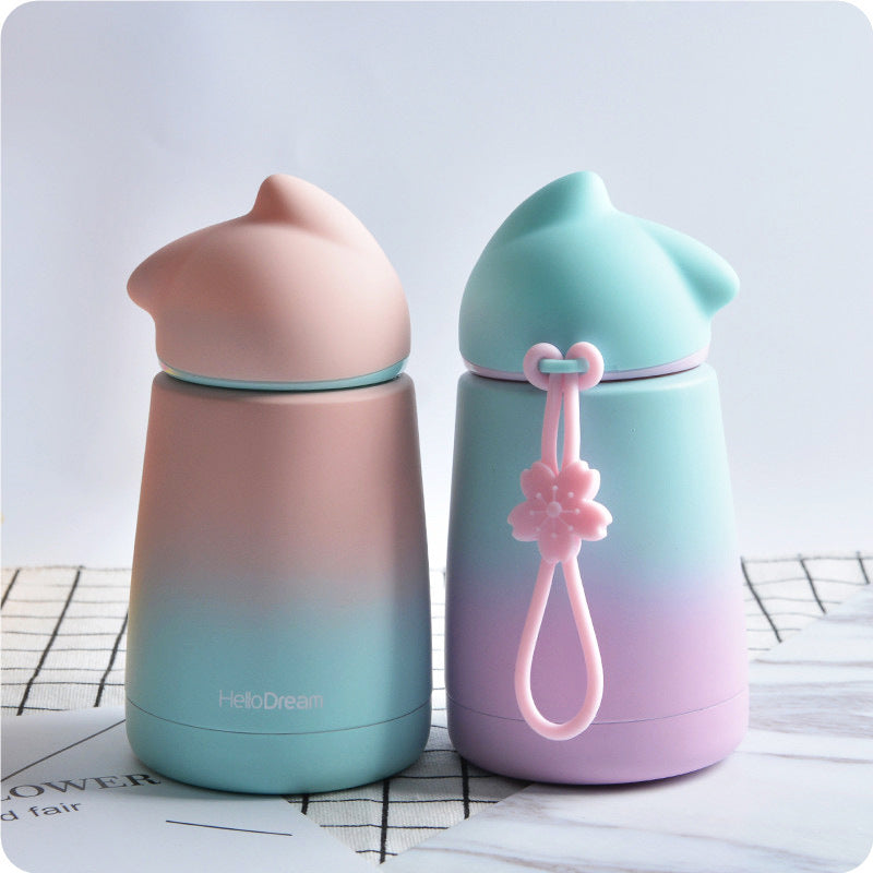 Cute Cat Stainless Steel Water Bottle - Hot or Cold