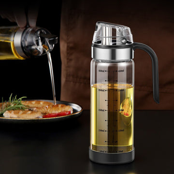 Automatically Opening Glass Oil Bottle