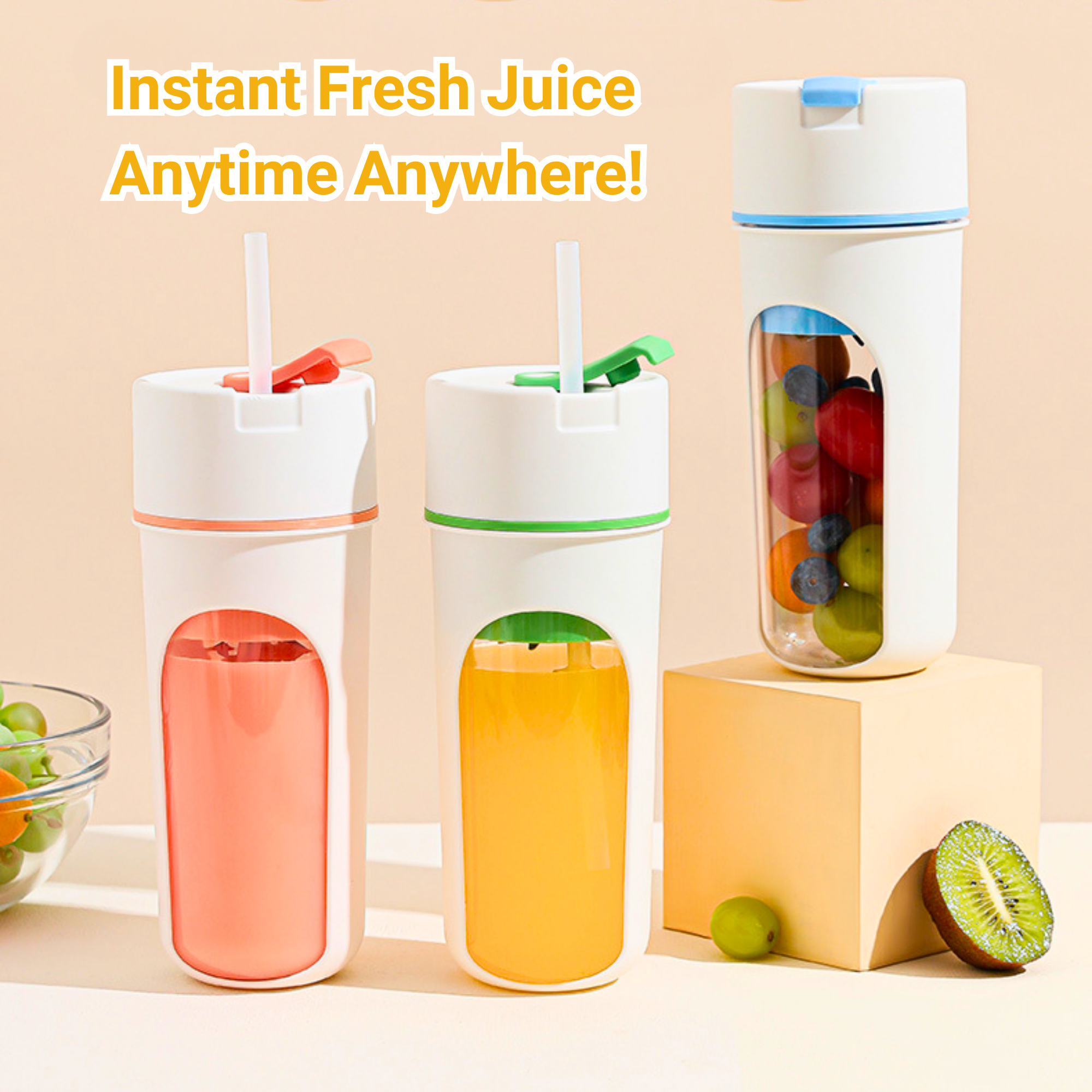 Instant Fresh USB-Reise-Fruchtsaftflasche 