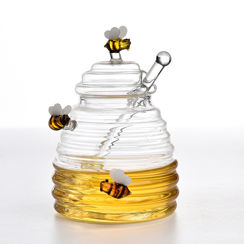 Creative Glass Honey Jar with Lid – Upgrade Your Kitchen