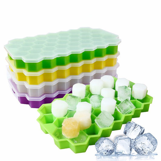 Chill in Style: 37-Grid Honeycomb Silicone Ice Cube Mold for Creative DIY Treats