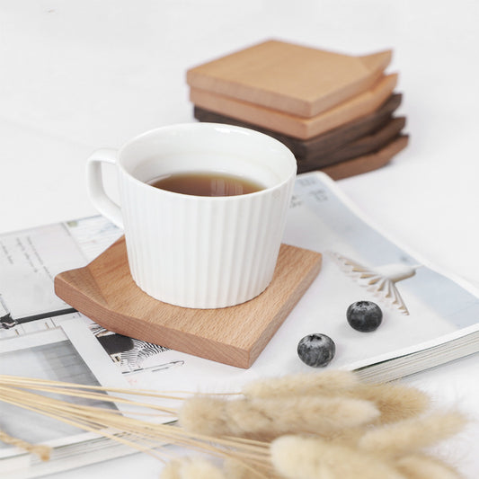 Elevate Your Tea Experience: Japanese-Style Black Walnut Wood Coaster