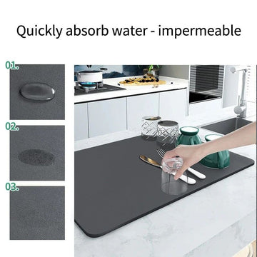 Absorbent Kitchen Draining Mat: Keep Your Countertop Dry