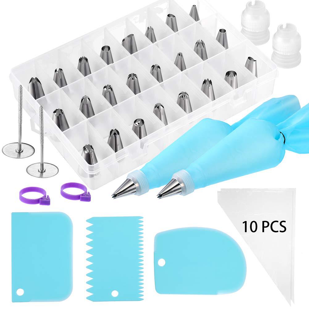 46-Piece Numbered Piping Nozzle Set: Complete Cake Decorating Kit with TPU Bag & Tools!