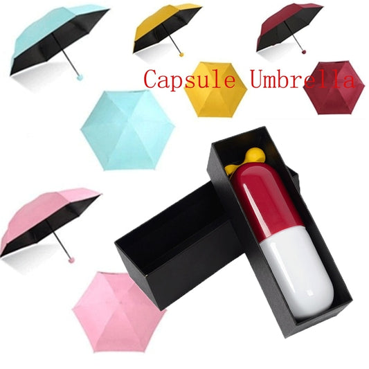 Weather-Proof Your Day: Mini Folding Capsule Umbrella - Your Compact Companion for Sun & Rain!
