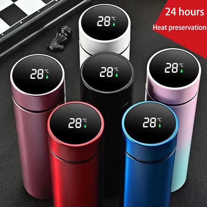 Stay Refreshed Smartly: 500ml Digital Thermos Bottle with LED Temperature Display