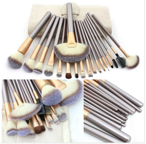 Luxurious Purple & Gold Toned Make-up Brush Set: Transform Your Beauty Routine