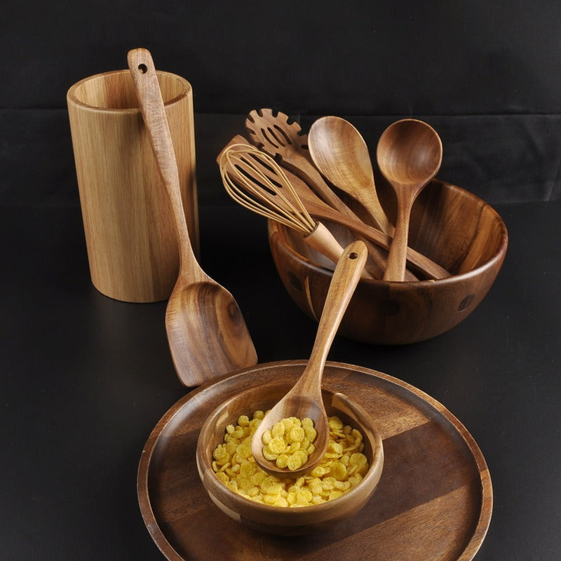 Master Your Kitchen with Our 7-Piece Teak Utensil Set – Essential for Every Chef