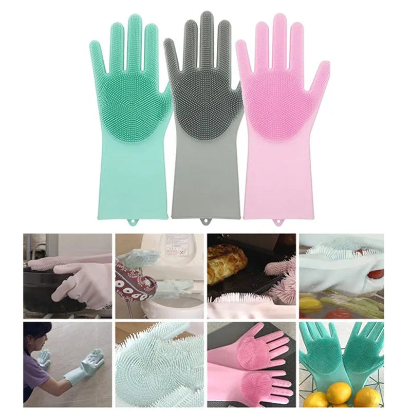 Multi-Functional Silicone Scrubber Gloves: Clean, Groom, and Wash with Ease