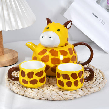 Brighten Your Day with Our Cute Cartoon Giraffe Ceramic Mug Set - Sip with Style and Joy