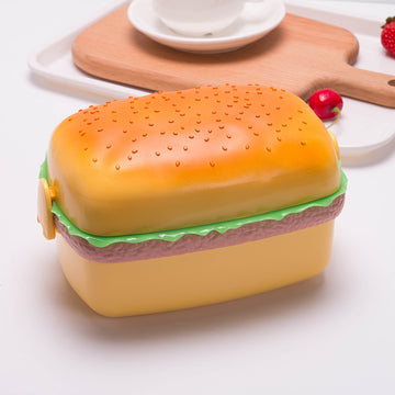 Cute Hamburger Three-Layer Portable Lunch Box - Student & Children's Lunch Box