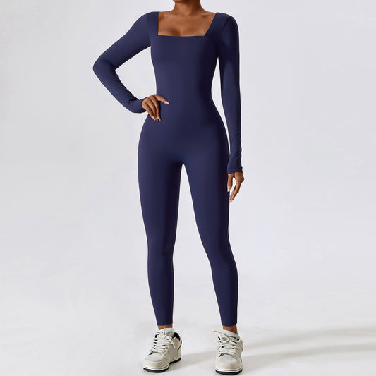 Experience Comfort and Style with Our Tight-Fitting Long-Sleeved Jumpsuit