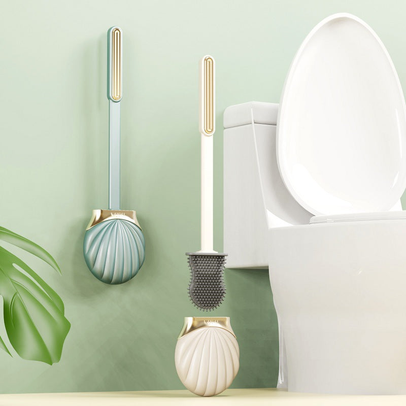 Spotless and Stylish: Elevate Your Home Cleanliness with Our Long Handle Silicone Toilet Brush Set!