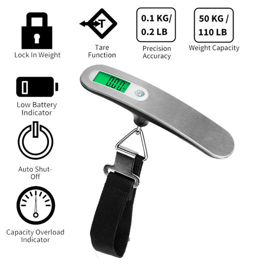 Travel with Ease: Stainless Steel Electronic Hand Luggage Scale