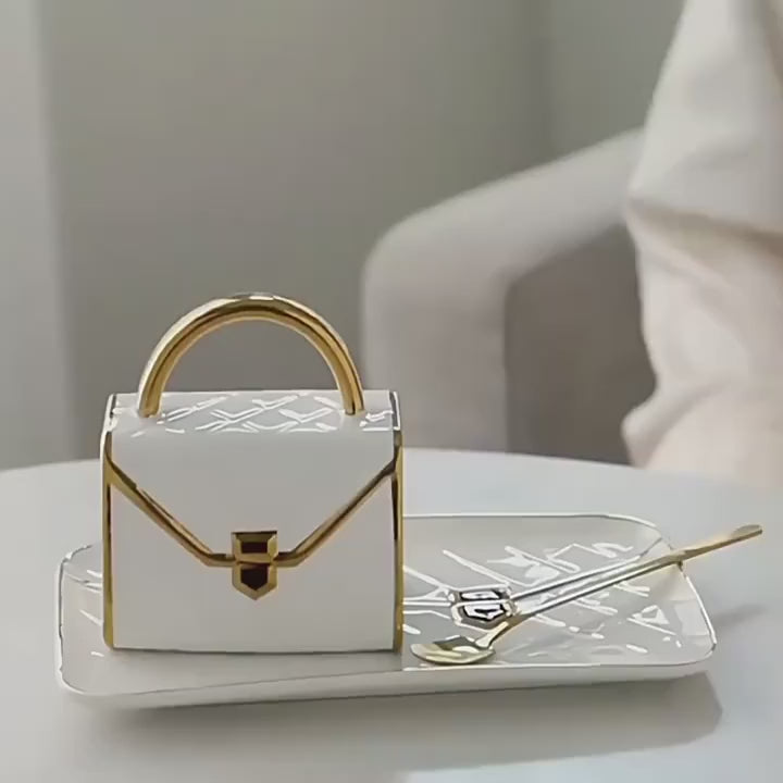 Hand Bag Coffee Cup And Saucer Set