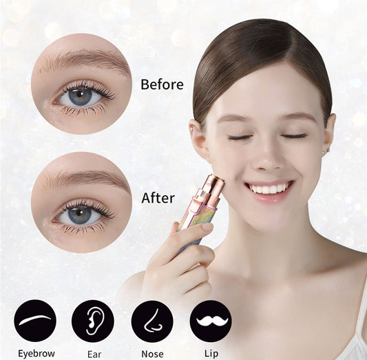 Schlank und intelligent: 2-in-1-Epilierer mit USB-Ladefunktion, Augenbrauen-Trimmer und Rasierer
